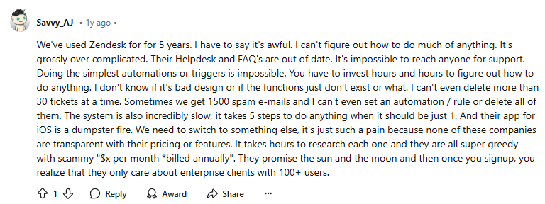 Zendesk review reddit 3