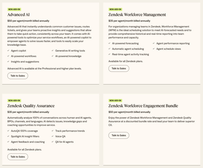 Zendesk Price Add-on
