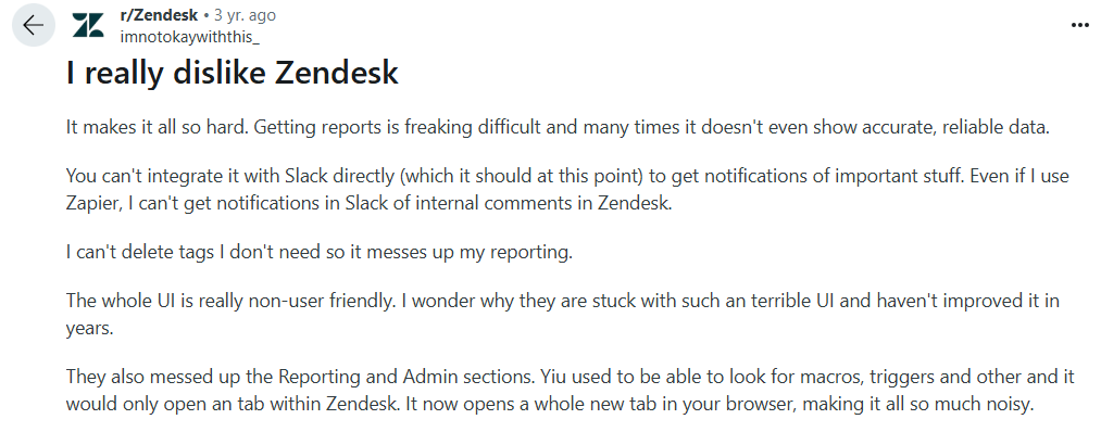 Zendesk review reddit